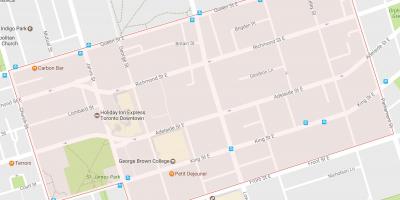 Žemėlapis senamiesčio kaimynystės Toronto