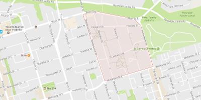 Žemėlapis Sent Džeimsas Miesto kaimynystės Toronto