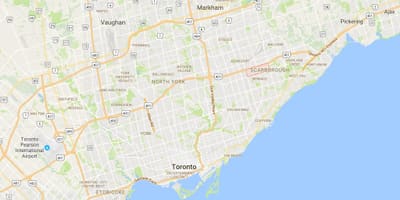 Žemėlapis Skarboras Miesto Centras rajone Toronto