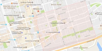 Žemėlapis St. Lawrence kaimynystės Toronto