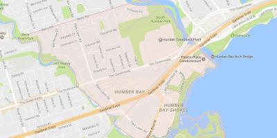 Žemėlapis Stonegate-Queensway kaimynystės kaimynystės Toronto