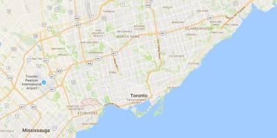 Žemėlapis Sunnylea rajono Toronto