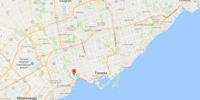 Žemėlapis Swansea rajone Toronto