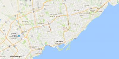 Žemėlapis Thorncliffe Park rajone Toronto