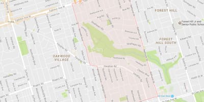 Žemėlapis Tichester kaimynystės Toronto