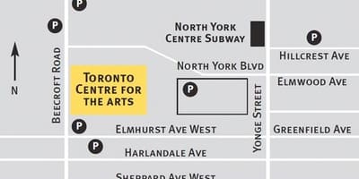 Žemėlapis Toronto centras menų