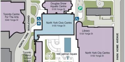 Žemėlapis Toronto Centras Menų automobilių stovėjimo aikštelė