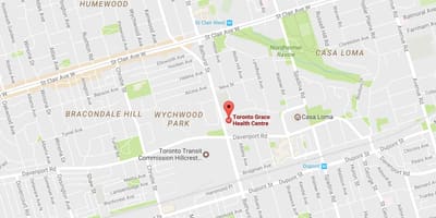 Žemėlapis Toronto Malonės Sveikatos Centras