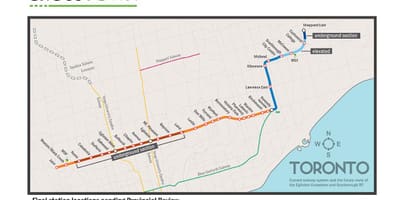 Žemėlapis Toronto metro linija, 5 Eglinton
