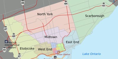 Žemėlapis Toronto City