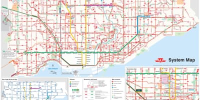 Žemėlapis Toronto autobusų