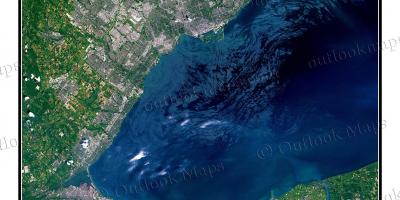 Žemėlapis iš Toronto Ontario ežero palydovinių