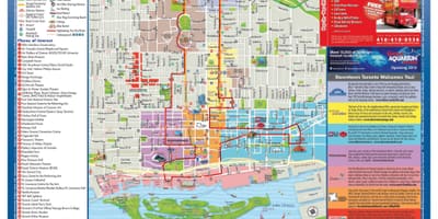 Žemėlapis Toronto turistų