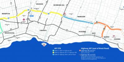 Žemėlapis Toronto užmiestyje 407