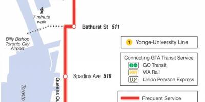 Žemėlapis tramvajaus linija 509 Harbourfront
