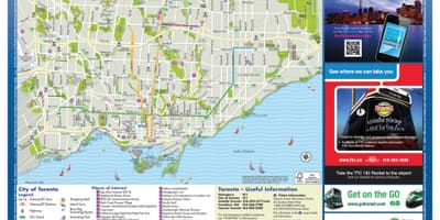 Žemėlapis turizmo Toronto