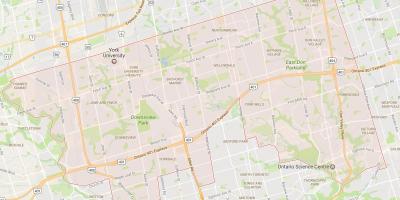 Žemėlapis Uptown Toronto kaimynystės Toronto
