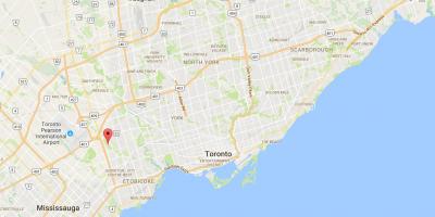 Žemėlapis Vakarų Deane Park rajone Toronto
