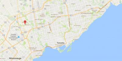 Žemėlapis Vakarų Humber-Clairville rajono Toronto