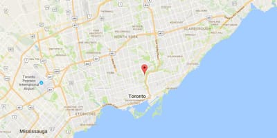 Žemėlapis Viršininko Tiltas rajono Toronto