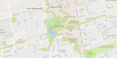 Žemėlapis west drayton–Branson kaimynystės Toronto