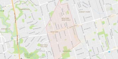 Žemėlapis Wexford kaimynystės Toronto