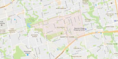 Žemėlapis Willowdale kaimynystės Toronto