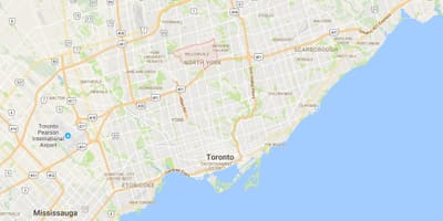 Žemėlapis Willowdale rajono Toronto
