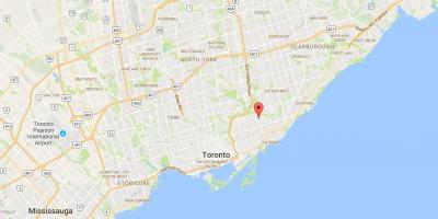 Žemėlapis Woodbine Heightsdistrict Toronto
