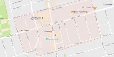 Žemėlapis Yonge ir Eglinton kaimynystės Toronto