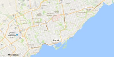 Žemėlapis York Mills rajono Toronto