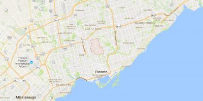 Žemėlapis Šiaurės rajonas Toronto